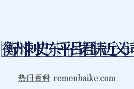 衡州刺史东平吕君诔近义词是什么意思的图片